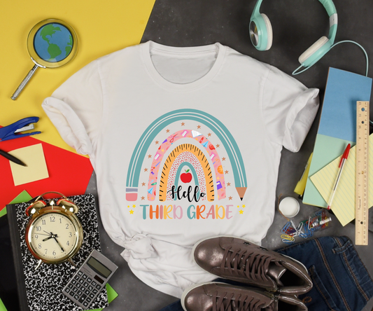 Pencil Rainbow 3rd Grade Youth Cotton T-shirt