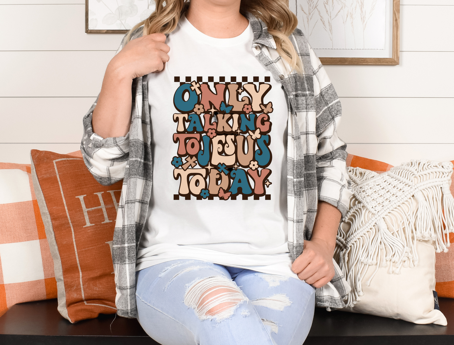 Retro Only talking to Jesus today DTF Transfer Film 1692