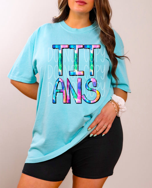 Watercolor Sports Mascot Titans DTF Transfer Film