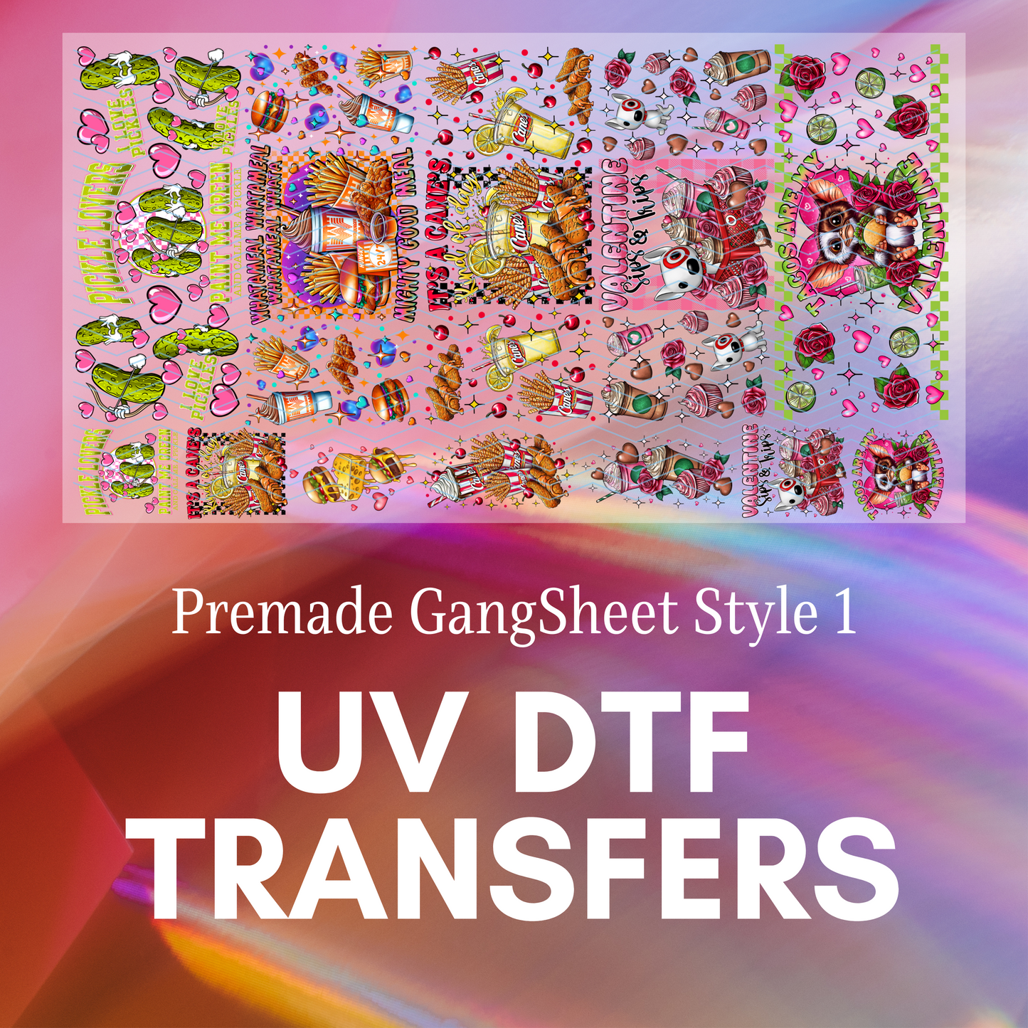 Pre-Made Valentine - 22" x 12" Gang Sheet - READY TO PRINT - Style 1
