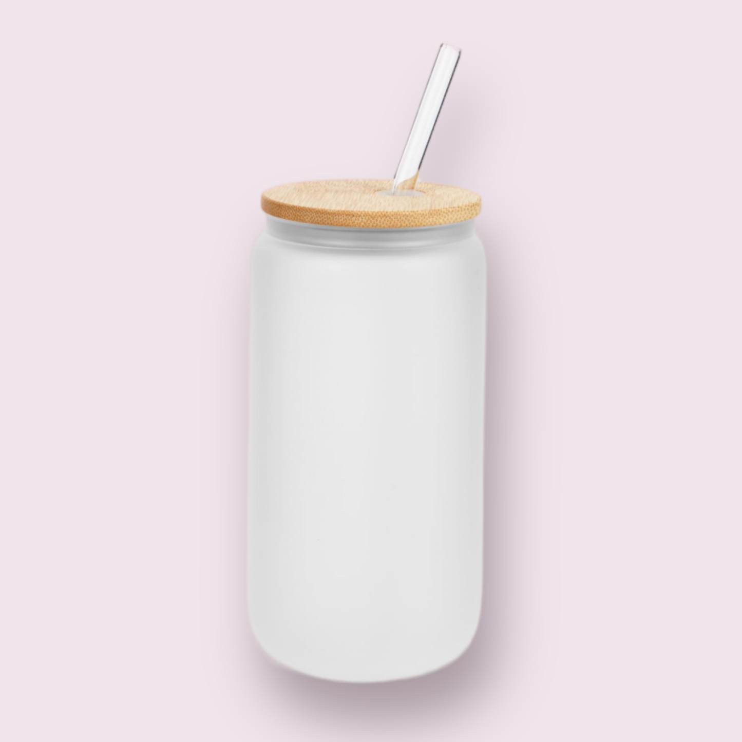 Sublimation/ UV DTF 16 oz Frosted or Clear Glass Tumbler with Bamboo Lid