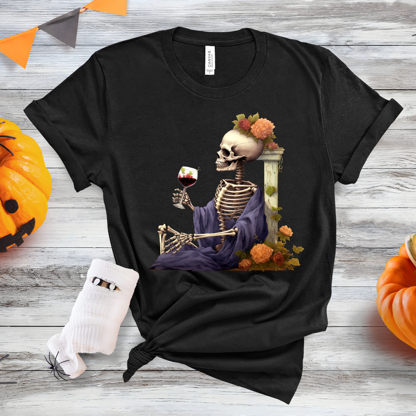 Wine drinking Skeleton DTF Transfer Film 9037
