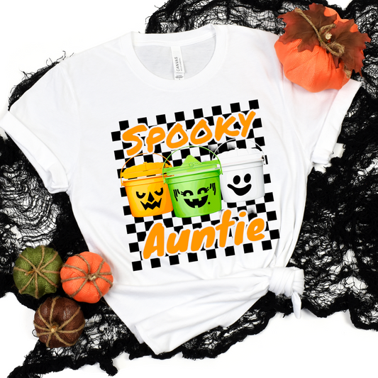Halloween Buckets Spooky Auntie DTF Transfer Film 9072