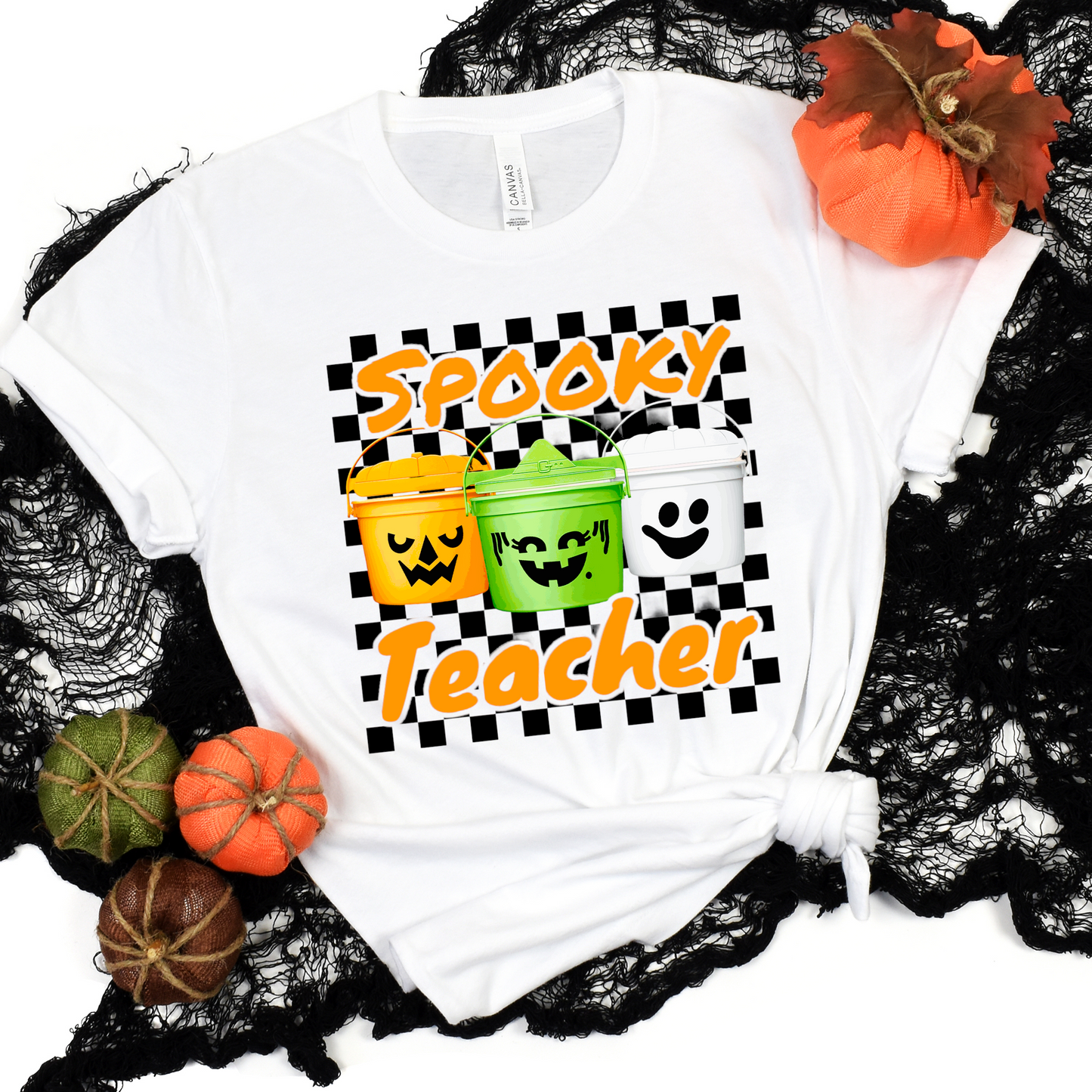 Halloween Buckets Spooky Teacher DTF Transfer Film 9062