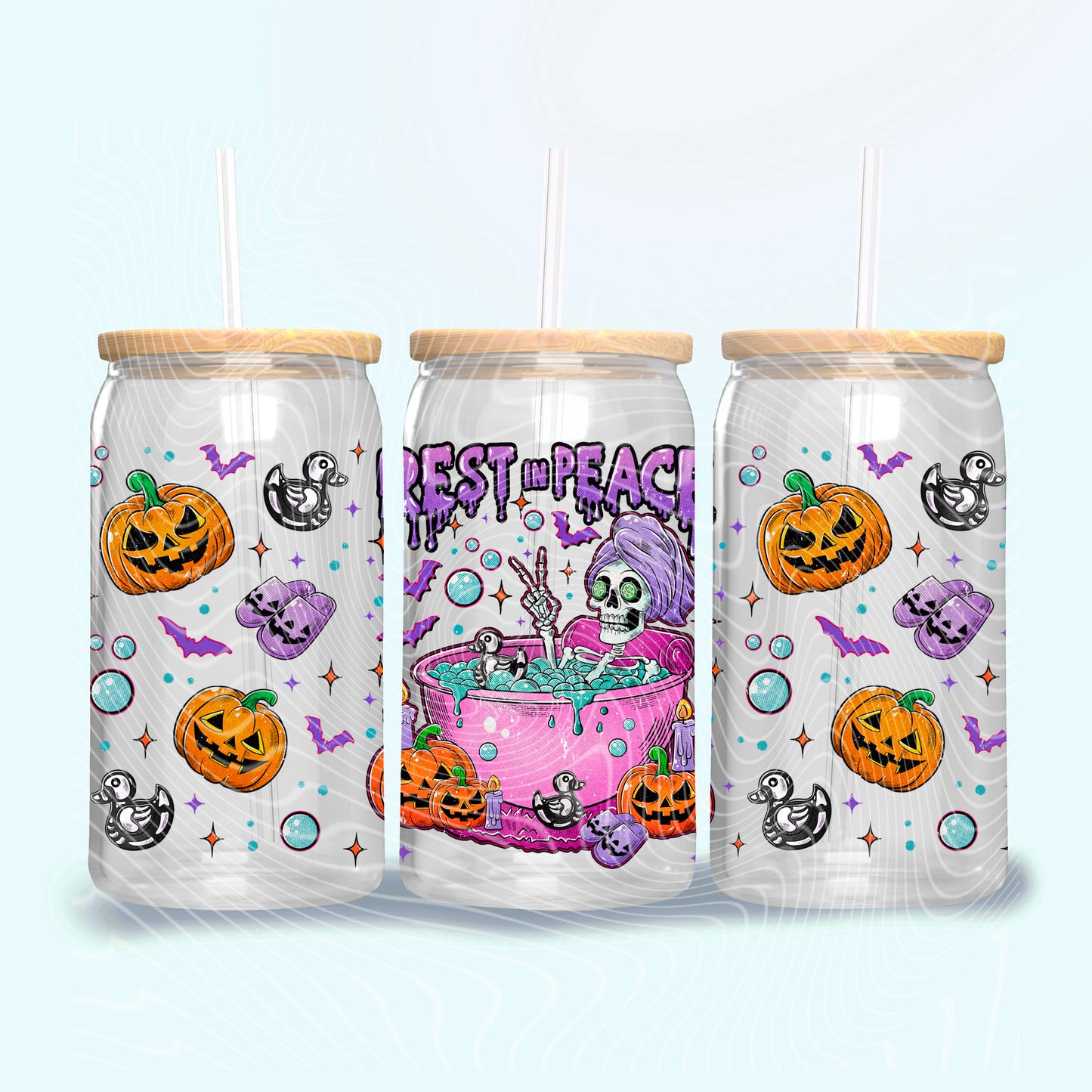 Spooky Tub Rest in Peace - 16oz UV DTF Transfer Film