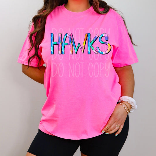 Team Mascot Hawks DTF Transfer Film