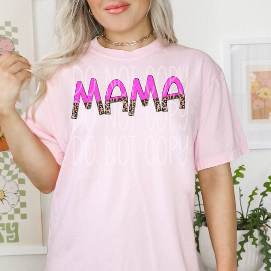 Pink Cheetah Mama DTF Transfer Film