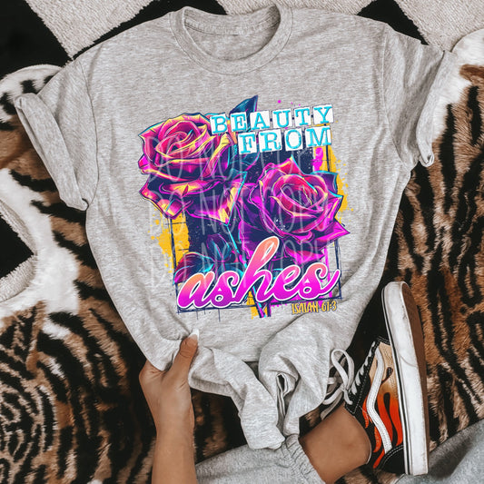 Beauty from Ashes Roses DTF Transfer Film