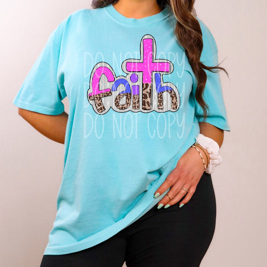 Faith Cross DTF Transfer Film