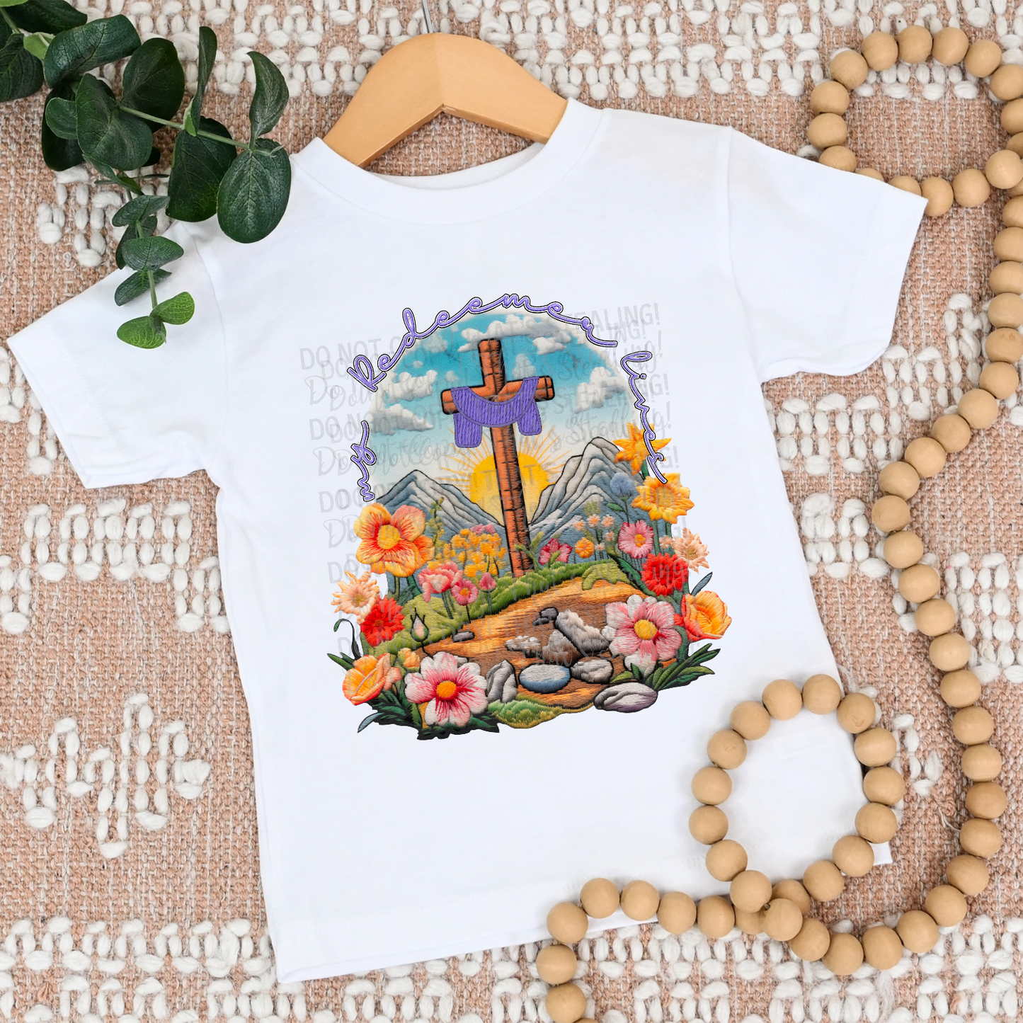 My Redeemer Lives Easter Faux Embroidery DTF Transfer Film