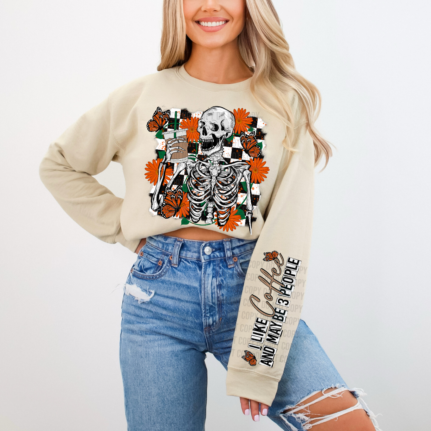Matching Series - I love coffee and maybe like 3 people Skeleton DTF Transfer Film