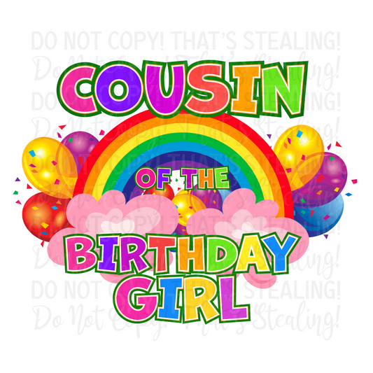 Rainbow Birthday Cousin Family Matching Transfer Film 0306A