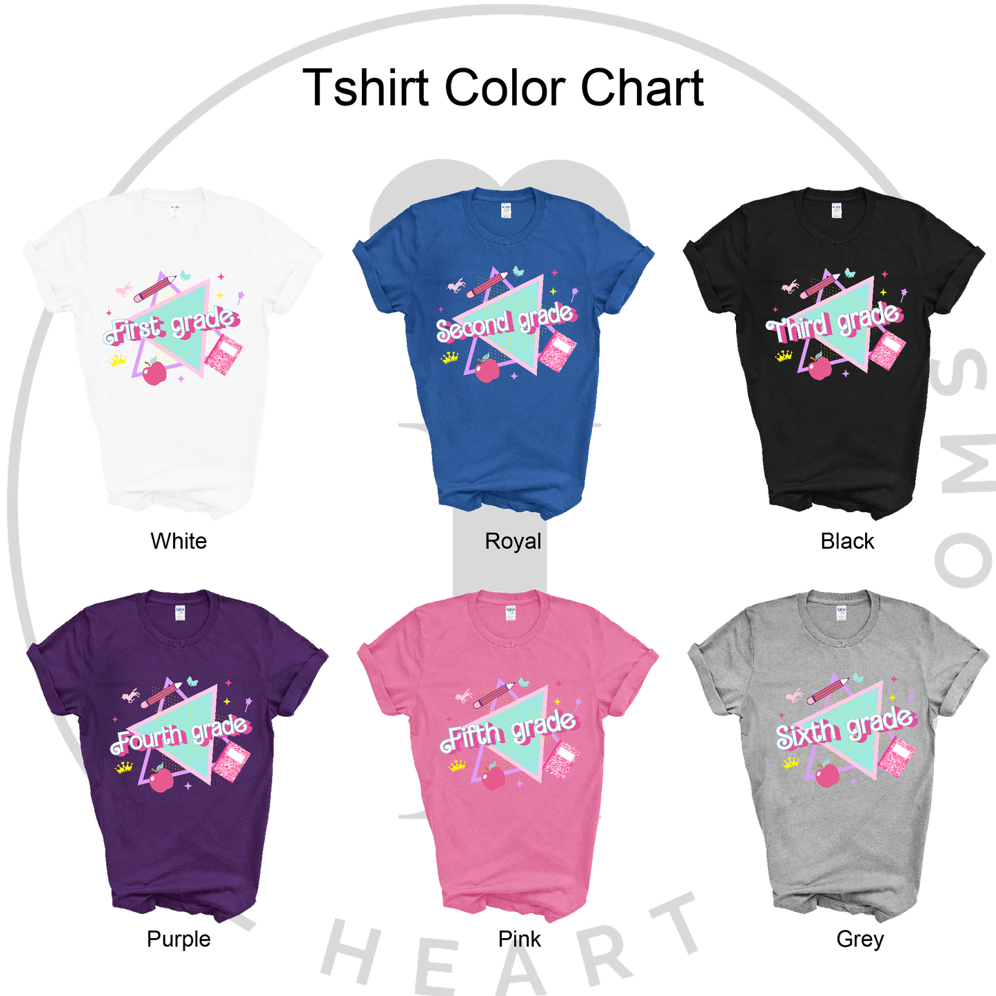 Retro Teacher Grade (Preschool to 6th Grade) Adult Cotton T-shirt