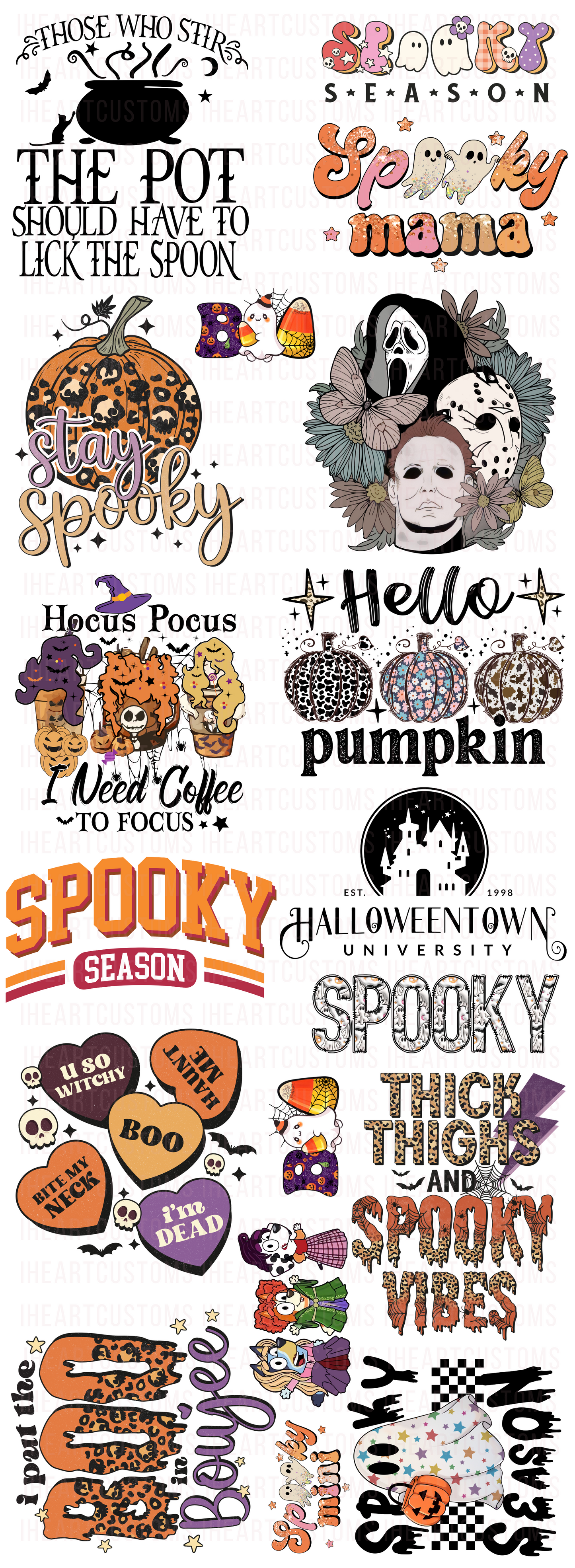 Pre-Made Halloween 22" x 60" Gang Sheet - READY TO PRINT - Style 1