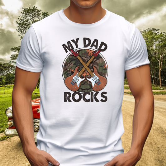 My Dad Rocks Adult Cotton T-shirt