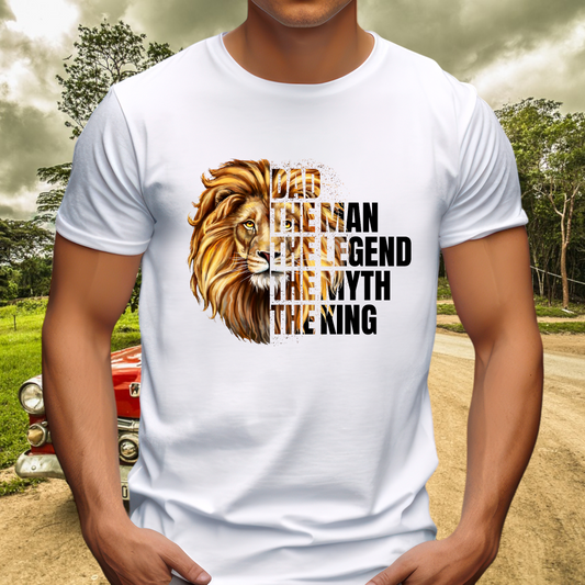 Dad The Man Lion Adult Cotton T-shirt