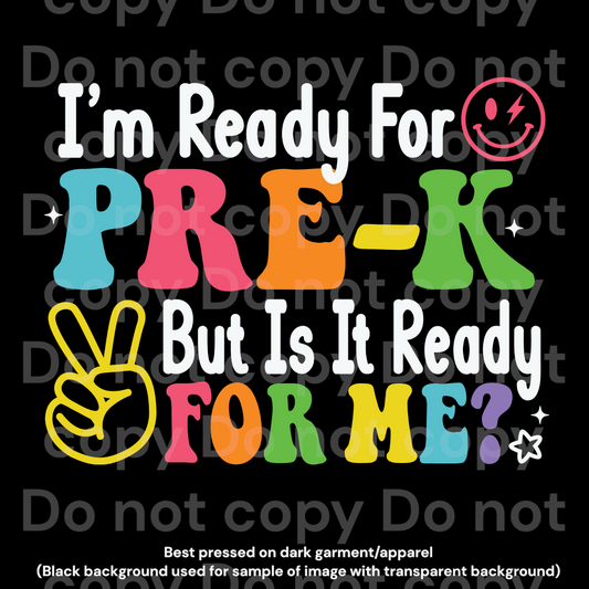 I’m Ready for PreK Transfer Film 2198