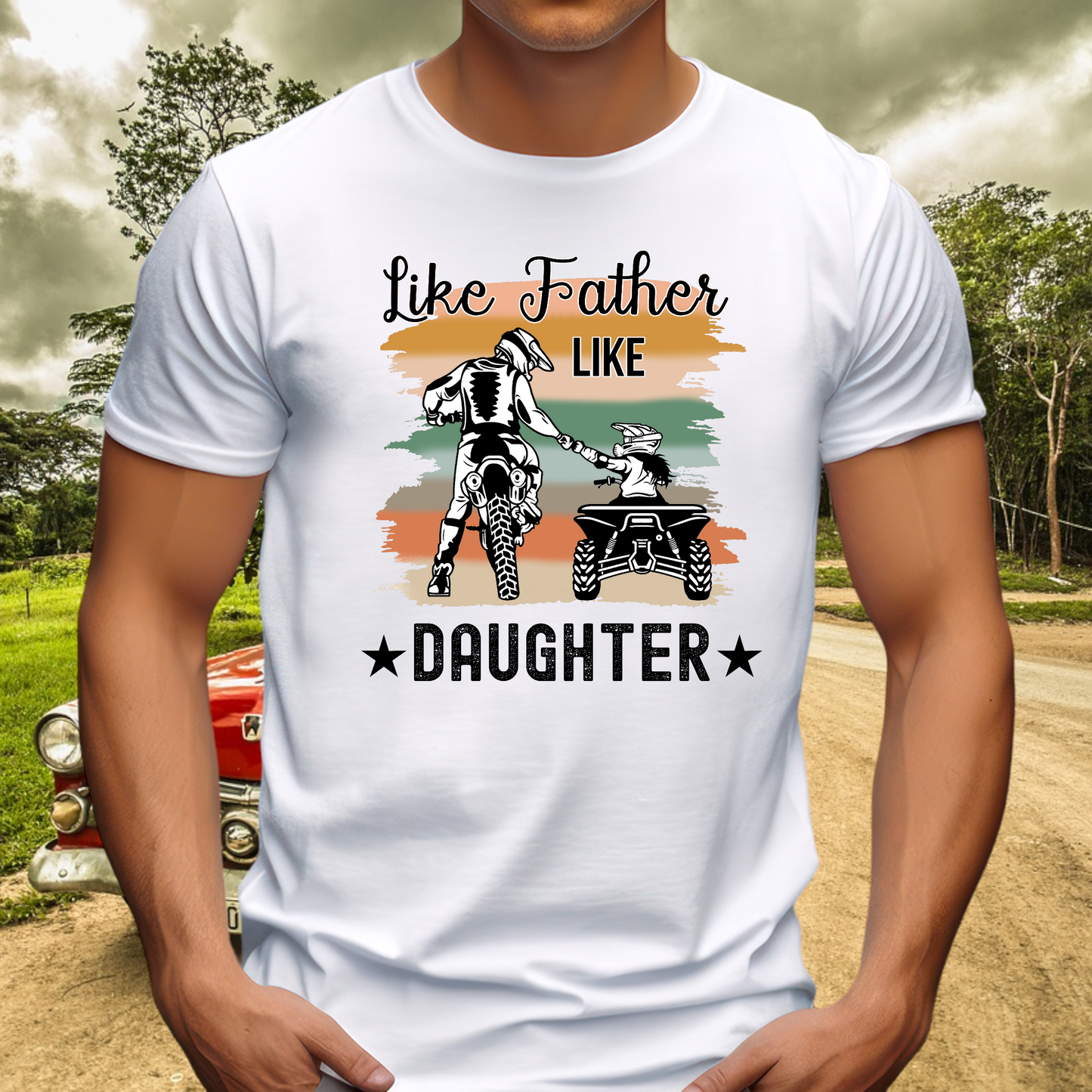 Like Father like Daughter Dirt Bike Adult Cotton T-shirt