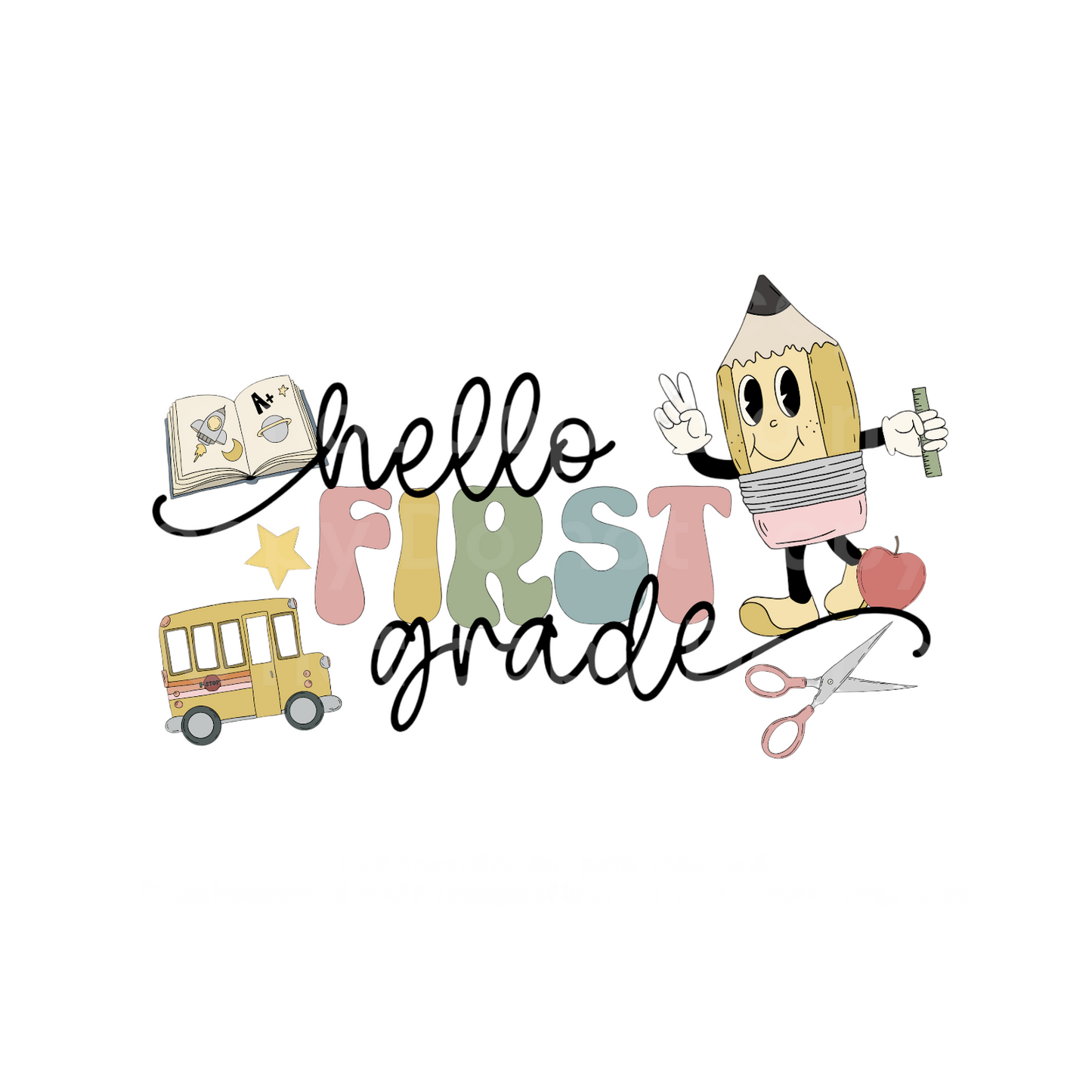 Retro Hello First Grade Transfer Film 2262