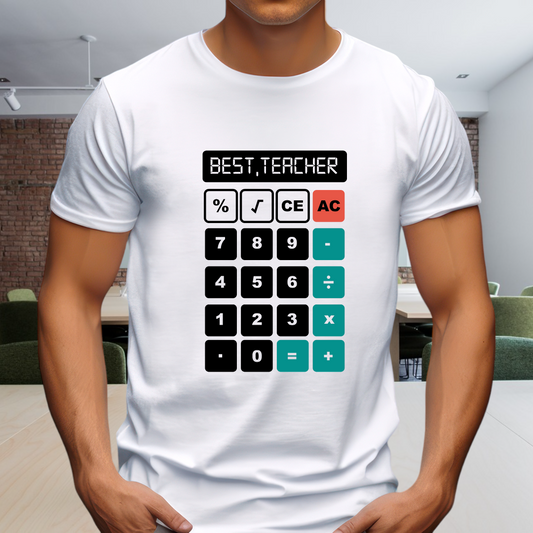 Best Teacher Calculator Adult Cotton T-shirt