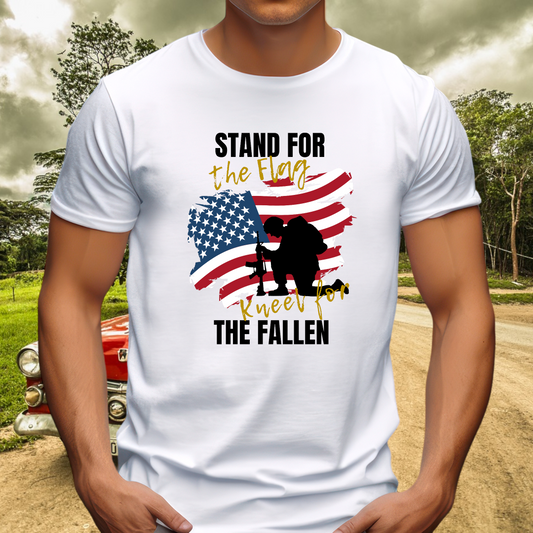 Stand for the flag Patriotic Adult Cotton T-shirt