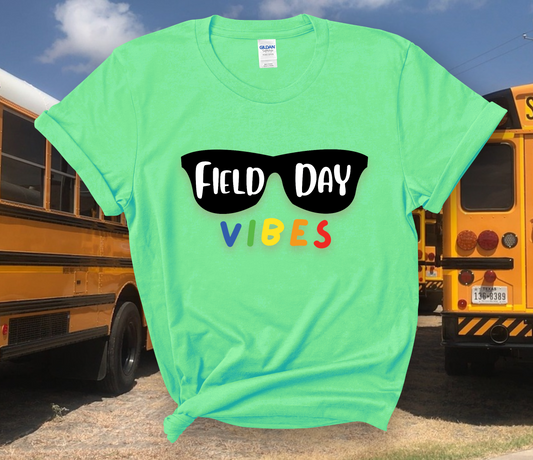 Field day Vibes Black Shades Adult Cotton T-shirt