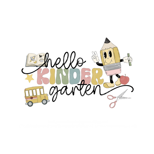 Retro Hello Kindergarten Grade Transfer Film 2264