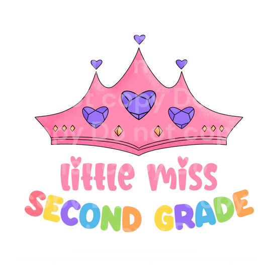 Little Miss Second Grade Transfer Film 2234