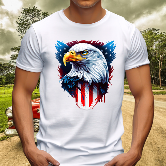 Patriotic Eagle Adult Cotton T-shirt