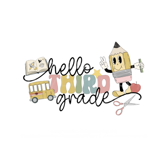 Retro Hello Third Grade Transfer Film 2258