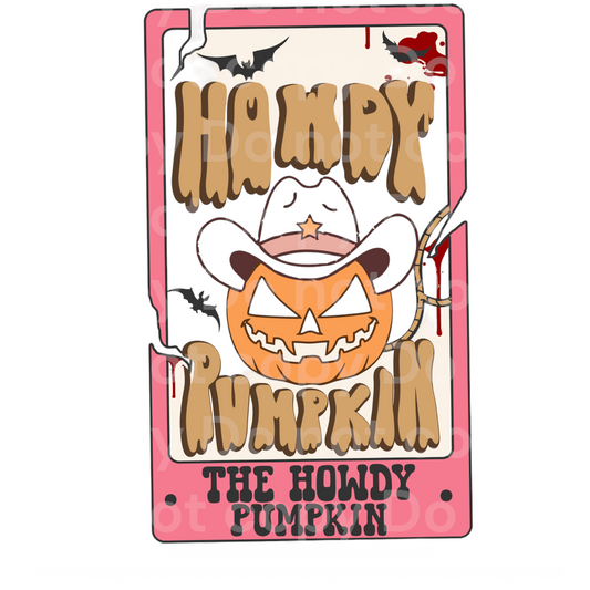 Howdy Western Pumpkin tarot card Transfer Film 1022