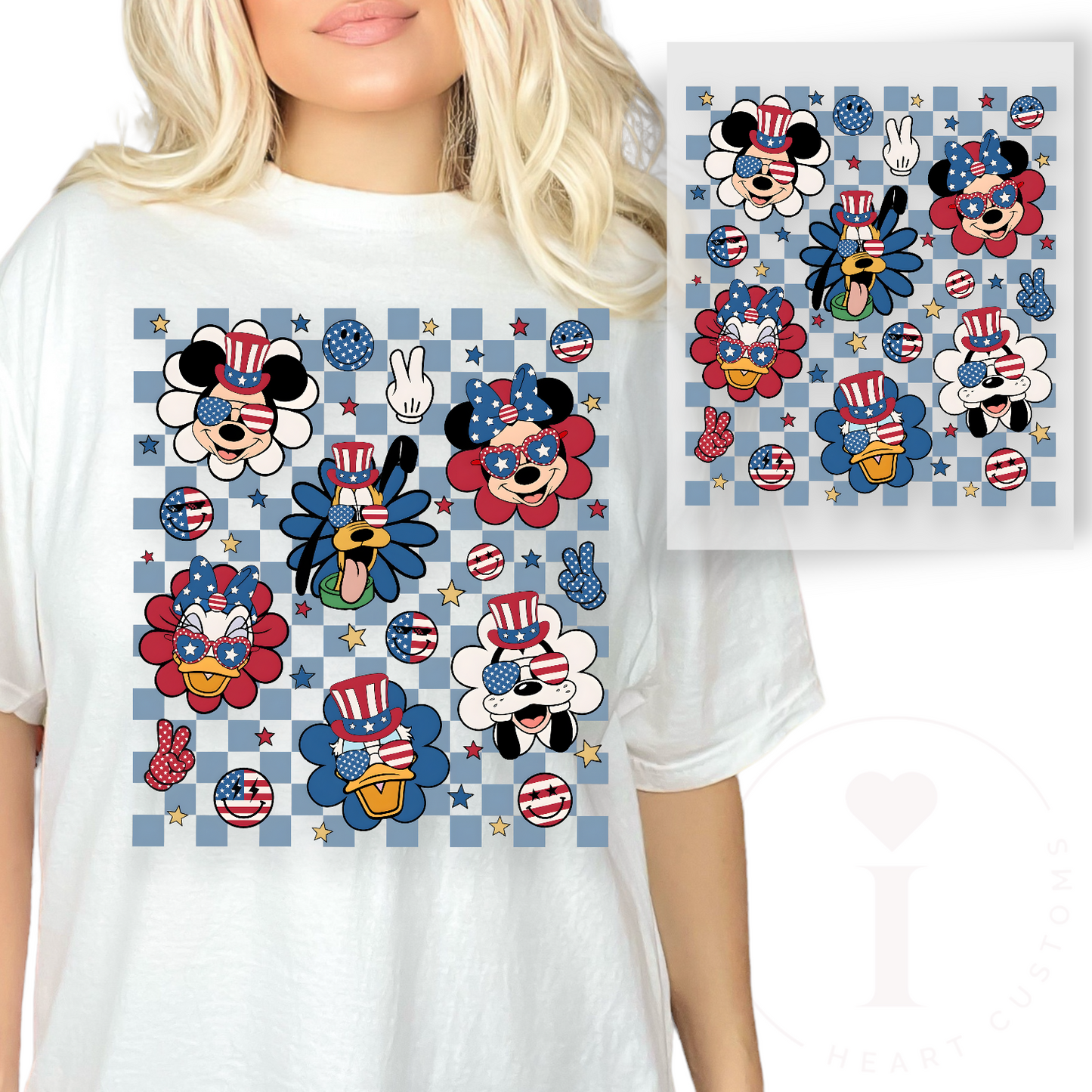 July friends checkered Transfer Film FBE100034