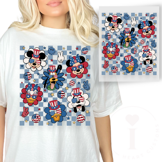 July friends checkered Transfer Film FBE100034