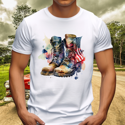 Patriotic boots Adult Cotton T-shirt