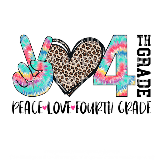 Peace Love 4th Grade Transfer Film 2242