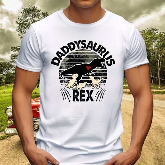 Daddysaurus Rex Dinosaur Trex Dad Adult Cotton T-shirt