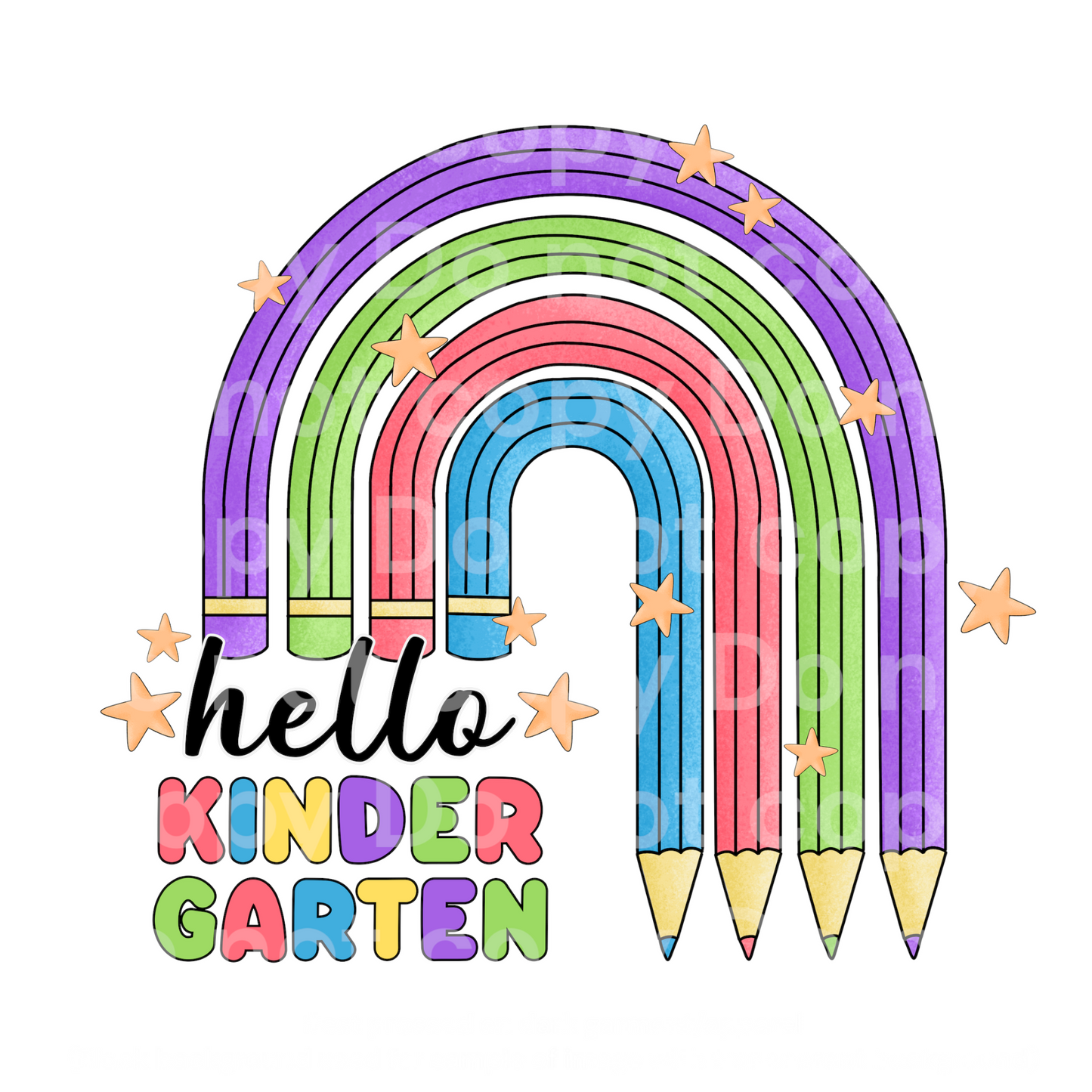 Hello Kindergarten Pencils Transfer Film 2215