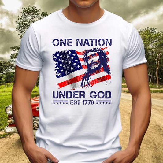 One Nation Under God Adult Cotton T-shirt