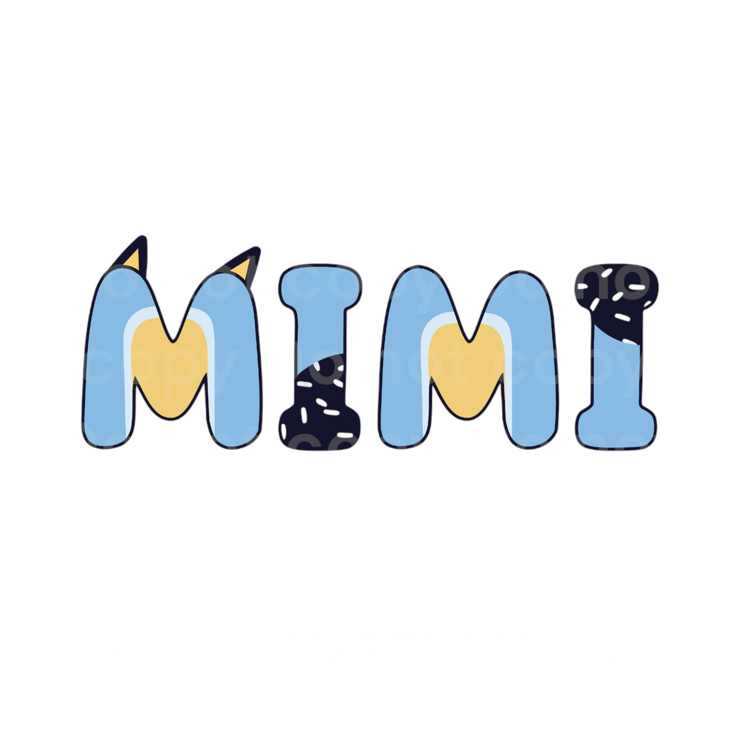 Blue Dog MIMI Birthday Family Matching Transfer Film 03049