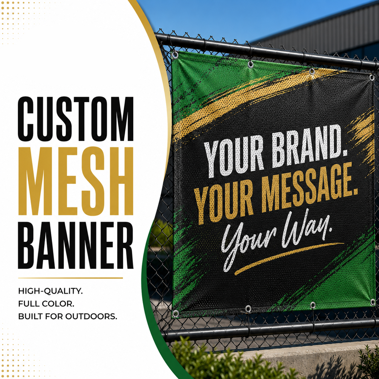 Custom Mesh Banners – Outdoor Wind-Resistant Banner Printing