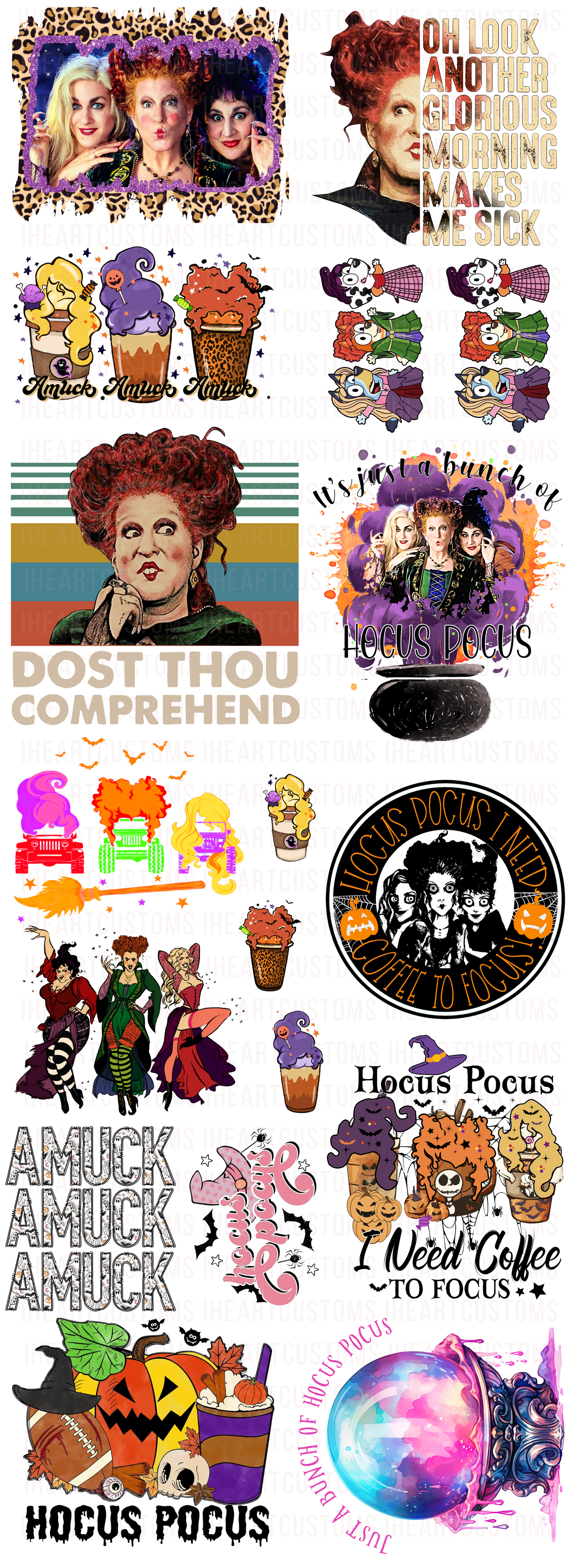 Pre-Made Halloween 22" x 60" Gang Sheet - READY TO PRINT - Style 2