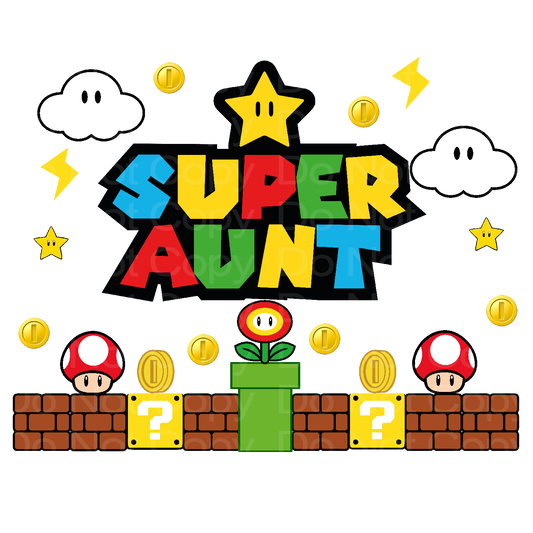 Super Aunt Gamer Birthday Family Matching Transfer Film 03011