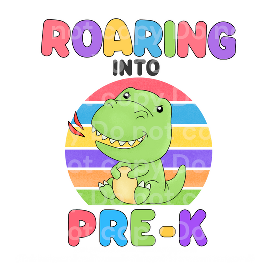 Roaring into Pre-K Dinosaur Transfer Film 2139