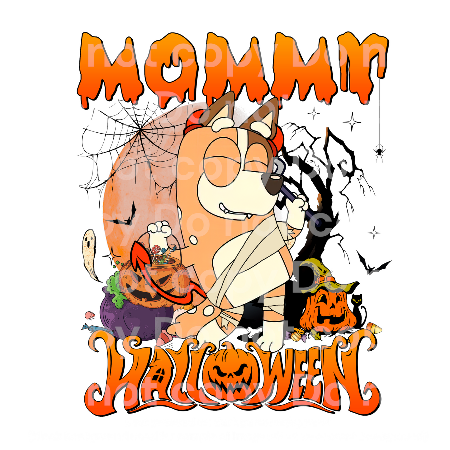 Halloween Pumpkin Mom Chili FBE Transfer Film 1048