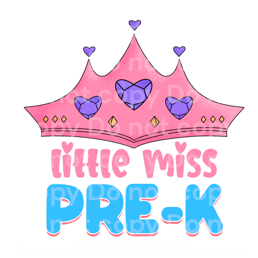 Little Miss Pre-K Transfer Film 2153