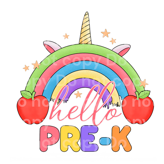 Pre-K Rainbow Unicorn Transfer Film 2146