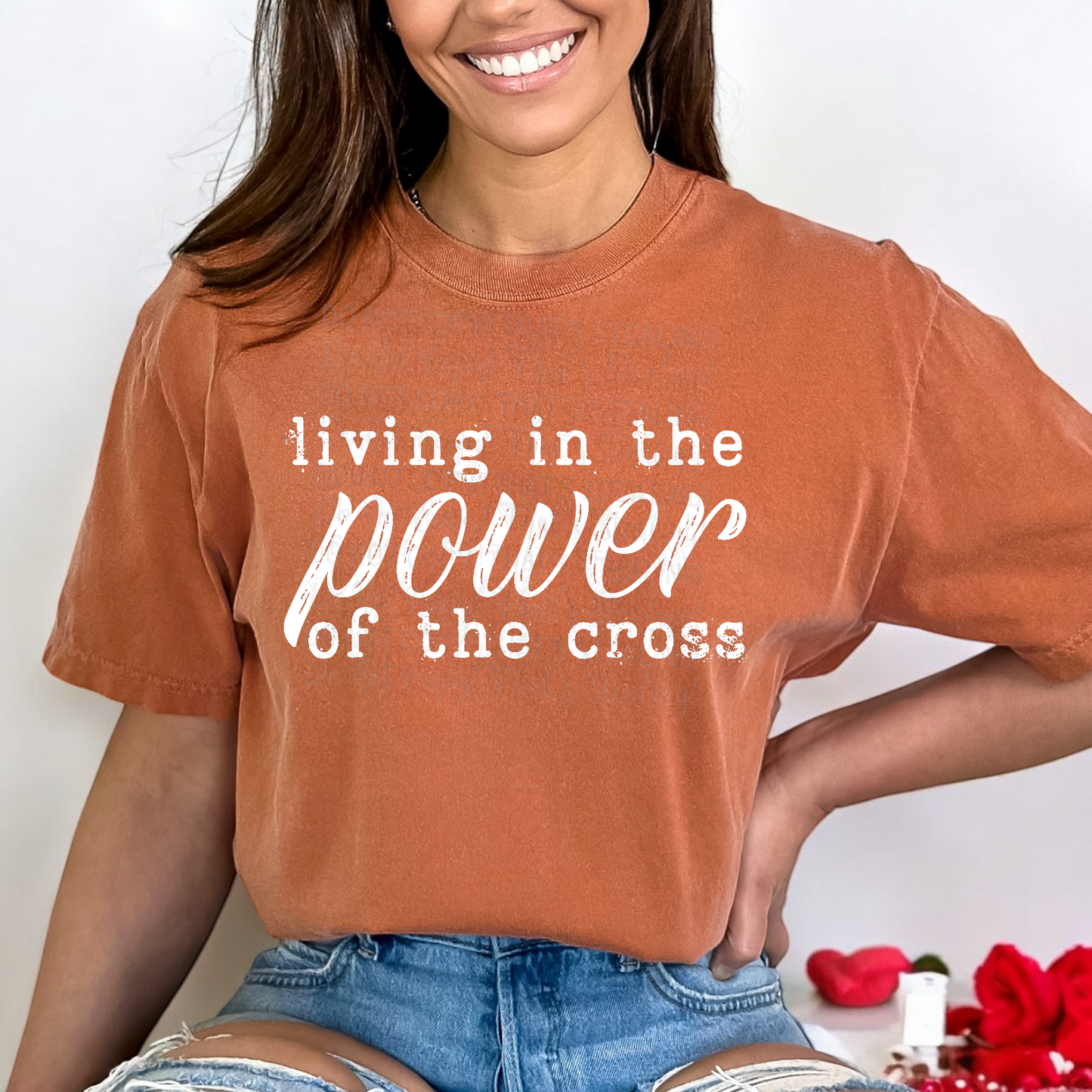 Living in the power of the cross white DTF Transfer Film TG124
