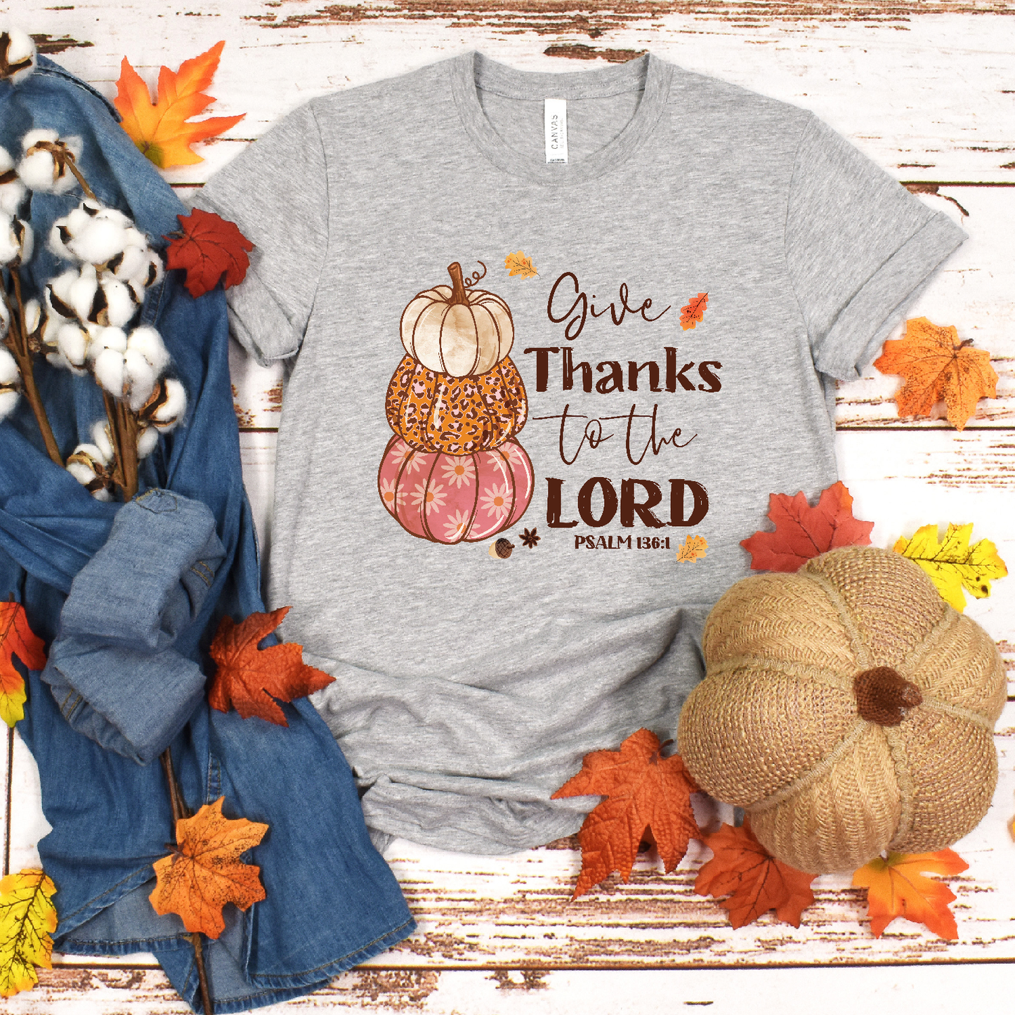 Christian Give Thanks to the Lord Fall DTF Transfer Film 9035
