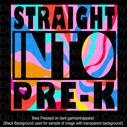 Tie Dye Straight into Pre-K Transfer Film 2161