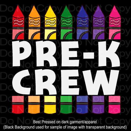 Pre-K Crew Crayons Transfer Film 2168